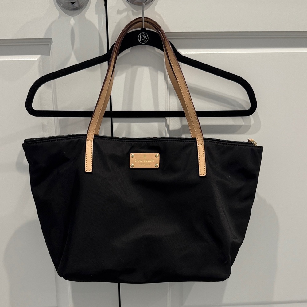 Kate Spade Black Tote with Tan Handles
